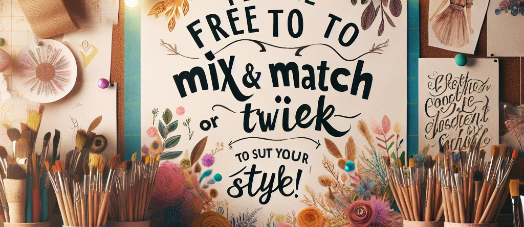 Feel free to mix and match or tweak them to suit your style!
